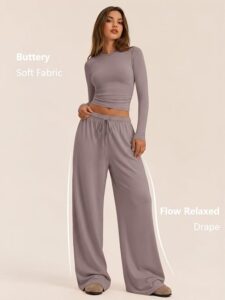 Trendy Queen Women's 2 Piece 2026 Fall Fashion Lounge Set with Pockets