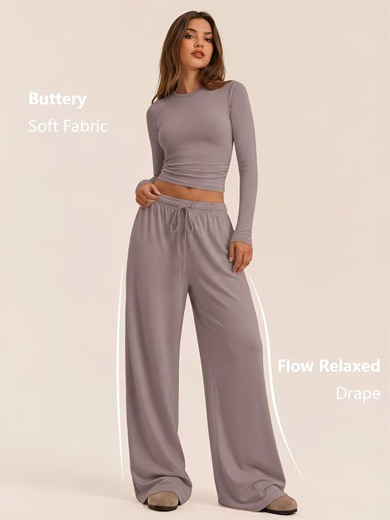 Trendy Queen Women's 2 Piece 2026 Fall Fashion Lounge Set with Pockets